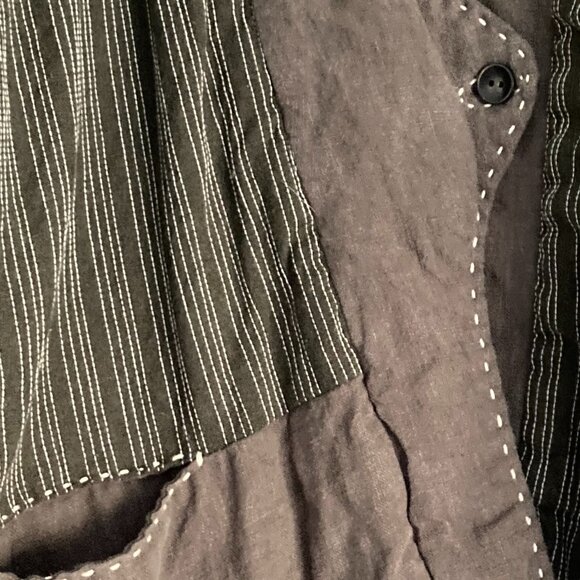 Unique 100% Linen Cotton Quilted Jacket, M (M/L), Army Green - Picture 4 of 12